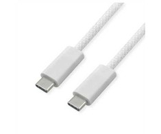 USB kabelis Roline USB-C - USB-C 1 m, baltas (11.02.8340)