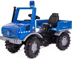 Pedalinis sunkvežimis policijos automobilis Rolly Toys RolliUnimog Mercedes-Benz