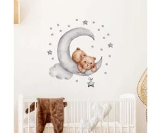Room Decor KAMBARIO Dekoras SIPO-WS63037 SIENOS LIPDUKAS MEŠKIUKAS GULINTIS ANT MĖNULIO