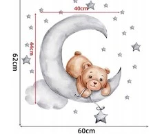 Room Decor KAMBARIO Dekoras SIPO-WS63037 SIENOS LIPDUKAS MEŠKIUKAS GULINTIS ANT MĖNULIO