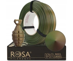 3D plastikas PET-G Magic Army (Žalias-rusvai gelsvas-Bronze) 1kg refill Rosa3D