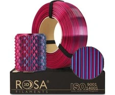 3D plastikas PLA dvipusė mėlyna/fuksijos (Midnight City) 1.75mm 1kg refill pakuotė Rosa3D