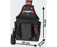 Rosfix Diggers Quick Click dėtuvės kišenė BLACKRED