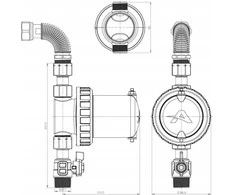 Rosfix MagnaCleanse Atom2 magnetinis filtras + lanksti žarna 3/4 GW