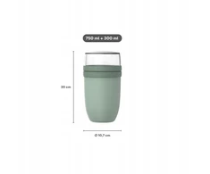 Rosti Mepal Mepal LUNCH POT ELLIPSE XL 750+300 ML NORDIC SAGE 107657094700