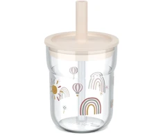 Rosti Mepal Mepal VAIKŲ STIKLINĖ SU ŠIAUDELIU MIO 250ML SUNSHINE &amp; RAINBOW 108023065245