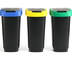 Atliekų Rūšiavimo Konteineriai - ROTHO Twist 3 x 25L Mėlyna, Juoda, Raudona, Žalia