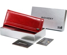 Moteriška odinė kortelių piniginė yra apsaugota RFID Protect. Rovicky