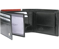 Horizontali dviejų spalvų vyriška piniginė, natūralios odos RFID - Rovicky