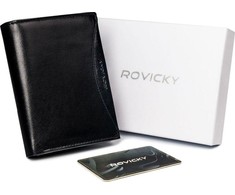 Gausiai komplektuota vyriška piniginė iš natūralios RFID grūdėtos odos – Rovicky