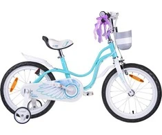 RoyalBaby vaikiškas dviratis 16" Little Swan, krepšys, šoniniai ratai RB16-18