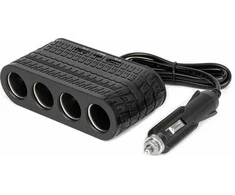 Keturių lizdų prailgintojas su įkrovikliu 2x USB-A + 1x USB-C 12/24V 120W 80 cm AMIO-04367