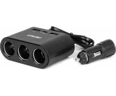 Trijų lizdų prailgintojas su įkrovikliu 2x USB-A + 1x USB-C 12/24V 120W 70 cm AMIO-04361