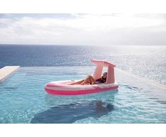 Intex Rožinis pripučiamas batutas su stogeliu 244x119x97 cm INTEX 57804
