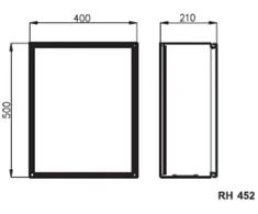 Sabaj System RH 452 Hermetiškas korpusas RH IP65 500x400x210mm pilka su montavimo plokšte RH452 6-631