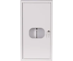 Sabaj System Sabaj Ant paviršiaus montuojama skaitiklių spintelė, 1 metro, 3 fazių elektroninė, 12 IP31 modulių už spynos ir stiklo NRL 12E ZSZ 4-285E