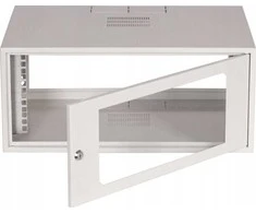 Sabaj SIMPLE 19 sieninė spinta 4Ux555x400 mm IP20 šoninės sienelės vientisos durys su RAL 7035 stiklu 19-8006SZWS-19-4U-40-DS
