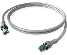 SACON DualBoot PushPull IP20 Komutacinis kabelis, Kat. 6A (EA klasė), pilka, 1 m