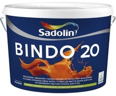 Sienų ir lubų dažai SADOLIN BINDO 20, pusiau matiniai, baltos sp., BW bazė, 2,5 l