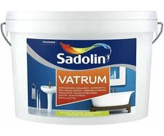 Drėgmei atsparūs sienų ir lubų dažai SADOLIN VATRUM, pusiau matiniai, baltos sp., BW bazė, 1 l