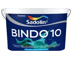 Sienų ir lubų dažai SADOLIN BINDO 10, pusiau matiniai, baltos sp., BW bazė, 2,5 l