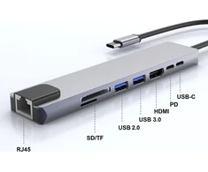 Šakotuvas „Bounn 8in1“ USB-C stotis / replikatorius (JL-CX08)