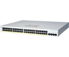 Šakotuvas Cisco jungiklis CBS220-48P-4G, 48xGbE RJ45, 4xSFP, PoE+, 382W - REFRESH