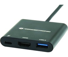 Šakotuvas Stacja/replikator Conceptronic DONN01B 3-w-1 USB-C (DONN01B)