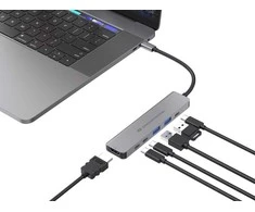 Carruzzo Conceptronic DONN33G knyginių kompiuterių dokas / jungčių replikatorius Vielinis USB 3.2 Gen 1 (3.1 Gen 1) Type-C Sidabras