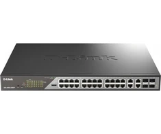 Šakotuvas D-Link DSS-200G-28MPP/E 28-Port Gigabit Smart Managed PoE+ Switch | 24 PoE+ Ports (518 W) + 4 Combo SFP Ports | D-Link