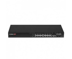 Šakotuvas Edimax 16 gigabito Ethernet prievadų ir 2 RJ45/SFP gigabito kombinuoti prievadai.