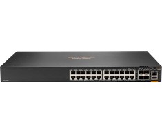 Šakotuvas HPE Aruba 6300F - Komutatorius - L3 - Valdomas - 24 x 10/100/1000 + 4 x 1 Gigabit / 10 Gigabit / 25 Gigabit / 50 Gigabit SFP56 (Uplink / Stacking) - Priekyje ir iš šono į galą - Montuojamas į stelažą