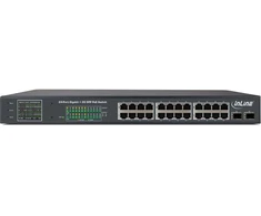 Šakotuvas Switch InLine PoE+ Gigabit 24 prievadų 1Gb/s 2xSFP 19'' 1U (32324P)