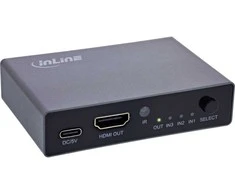 Šakotuvas „InLine®“ HDMI jungiklis, 3 dalių, 8K4K@60Hz, HDCP 2.3