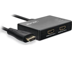 Šakotuvas InLine® kabelio skirstytuvas HDMI 2 prievadų, 4K/60Hz, su USB maitinimo kabeliu, 0,5 m