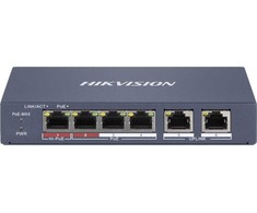Šakotuvas SWITCH POE DS-3E1106HP-EI 4 PRIEVADŲ Hikvision