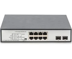 Šakotuvas Assmann Electronic DIGITUS 8 Port Gigabit Switch 8xRJ45 6xPoE + 2G SFP 180W 802.3 af/at/bt standarto palaikymas