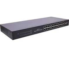 Šakotuvas „Switch InLine ®“ gigabito tinklo komutatorius, 24 prievadų, 1 Gb/s, 19 colių, 1U, metalinis, be ventiliatoriaus