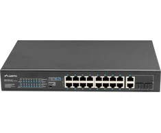 Šakotuvas LANBERG RSFE-16P-2C-250 jungiklis 16x 100Mb PoE+/2x Combo Gigabit 250W nevaldomas