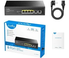 Šakotuvas Cudy GS1006P network switch Unmanaged Gigabit Ethernet (10/100/1000) Power over Ethernet (PoE) Juodas