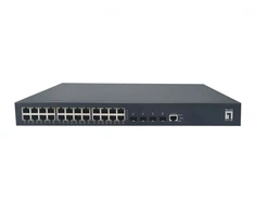Šakotuvas Level One LevelOne PoE+Switch 24xGE PoE/4x10GSFP+ 440W 19" Managed L3