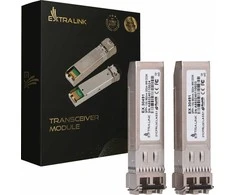 Šakotuvas „Extralink SFP+ 10G“ 2 pakuočių rinkinys | „Modulis SFP+“ | 10 Gbps, 850 nm, 300 m, daugiamodis