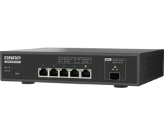 Šakotuvas „Qnap QSW-L3205-1C4T“ komutatorius | „Lite“ valdomas 5 prievadų komutatorius su 4x 10GbE RJ45, 1x 10G COMBO (SFP+/BASE-T)