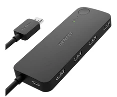 Reagle BENFEI switch HDMI 4 port 4K 60Hz 2K 144Hz HDCP 2.3 juodas
