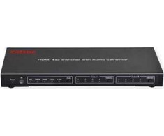Šakotuvas Roline Przełącznik matrycowy 4K HDMI, 4x2, su pultu zdalnego sterowania