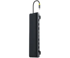 Baseus EliteJoy EH3 12w1 USB-C | 2xHDMI 4K@60Hz | DP 4K@60Hz | 2xUSB-C 10Gb/s | 2xUSB-A 5Gb/s | USB-A 480Mb/s | SD/Micro SD 3.0 | RJ45 1Gb | USB-C PD pilka
