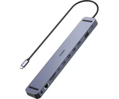 Choetech prijungimo stoties daugiafunkcis adapteris HUB USB Typ C 11in1 100W PD pilka (HUB-M20)