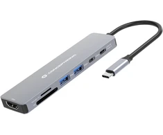 Stacja/replikator Conceptronic CONCEPTRONIC 7-1 Dock USB-C->HDMI/USB-C/2xUSB-A/+ 25cm gr