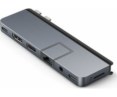 Targus Hiper | „HyperDrive Dual USB-C TB“ suderinamas „7-in-2“ šakotuvas su universaliu USB-C išoriniu adapteriu, skirtu „MacBook Air“ / „Pro“ 2016–2020 m. Ethernet LAN (RJ-45) jungtys 1 | HDMI jungtys kiekis 1