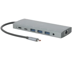 Mobilis 020028 doko stotelė Przewodowa USB 3.2 Gen 1 (3.1 Gen 1) Type-C Pilka